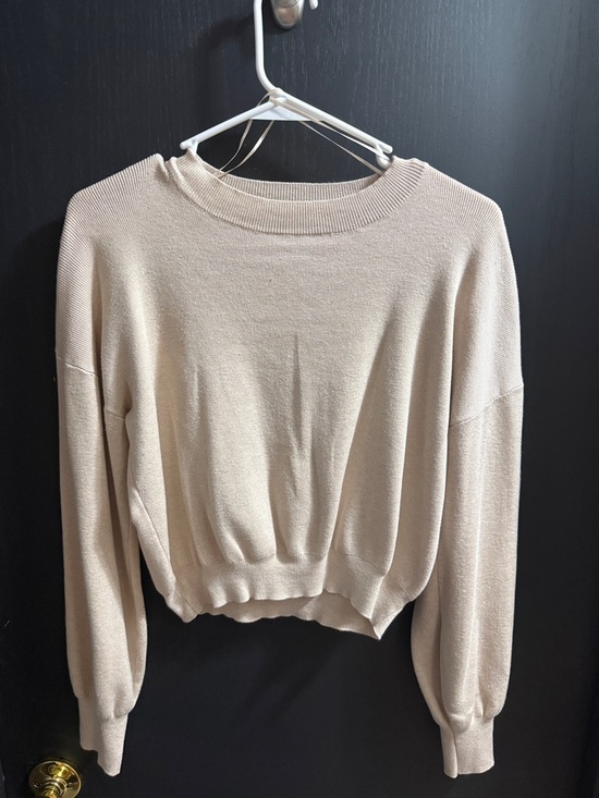 Pink Rose Sweaters - Pink Rose Cream Crewneck Pullover Sweater